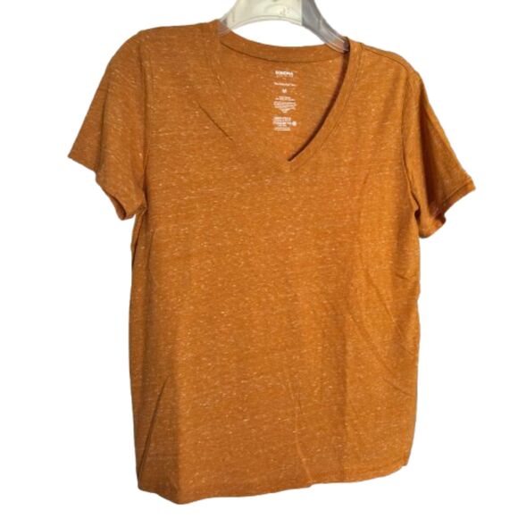Sonoma Brassy Gold V Neck Woman's Size Med Fall T Shirt #B - Picture 1 of 3